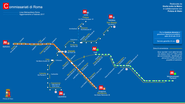 police station map rome